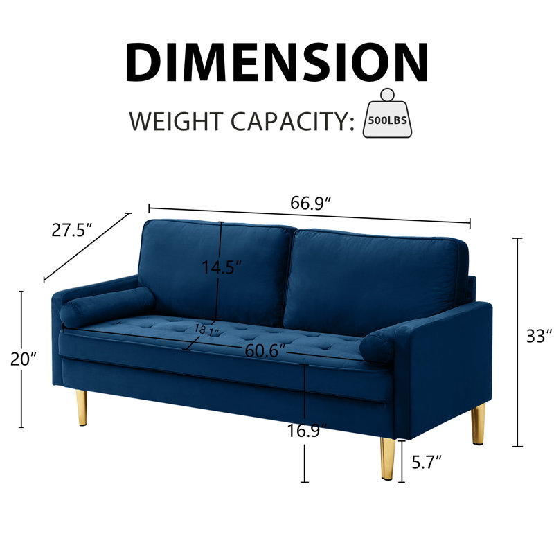 Everly Quinn Fabric 27.5'' Reception Sofa Wayfair